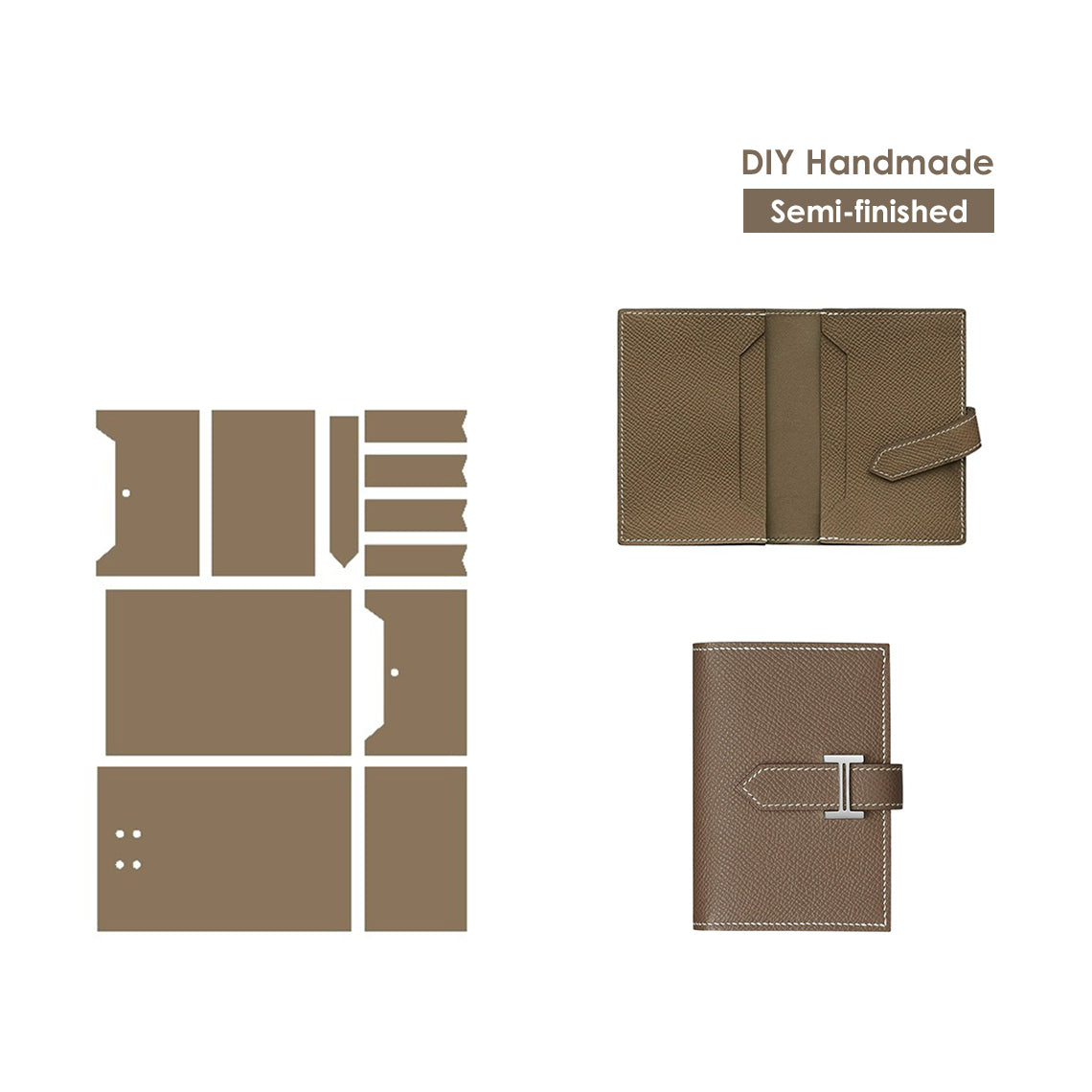 ชุดทำที่ใส่บัตรหนัง DIY ทรงบาง หนังเกรนแท้ 4 ช่อง