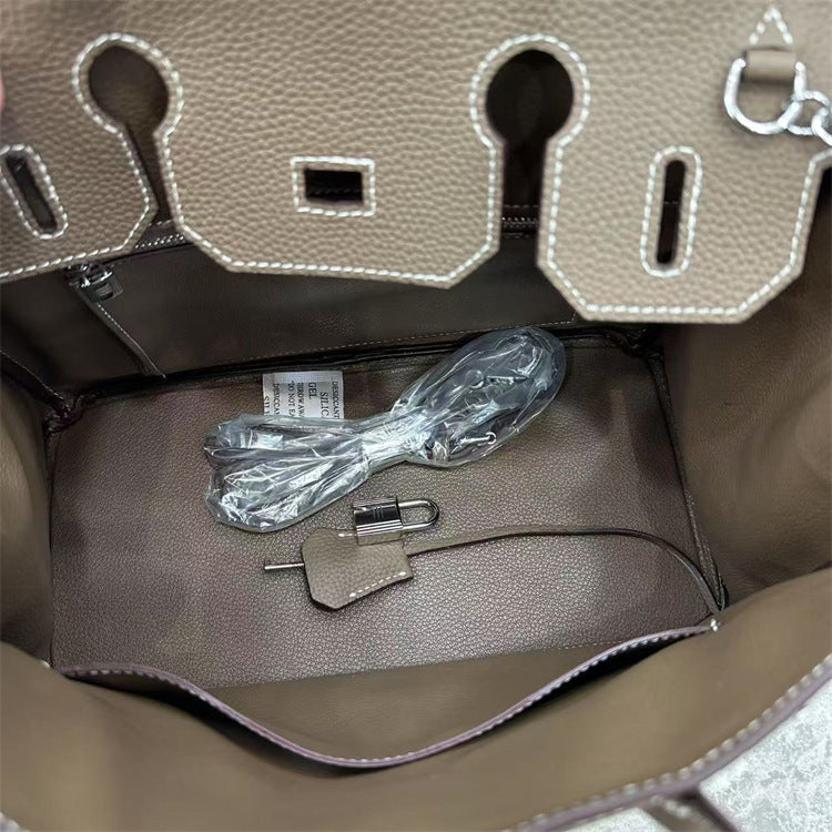 Rock Top Handle Bag in Top Grain Leather – Unisex, 25cm & 30cm detail image 10