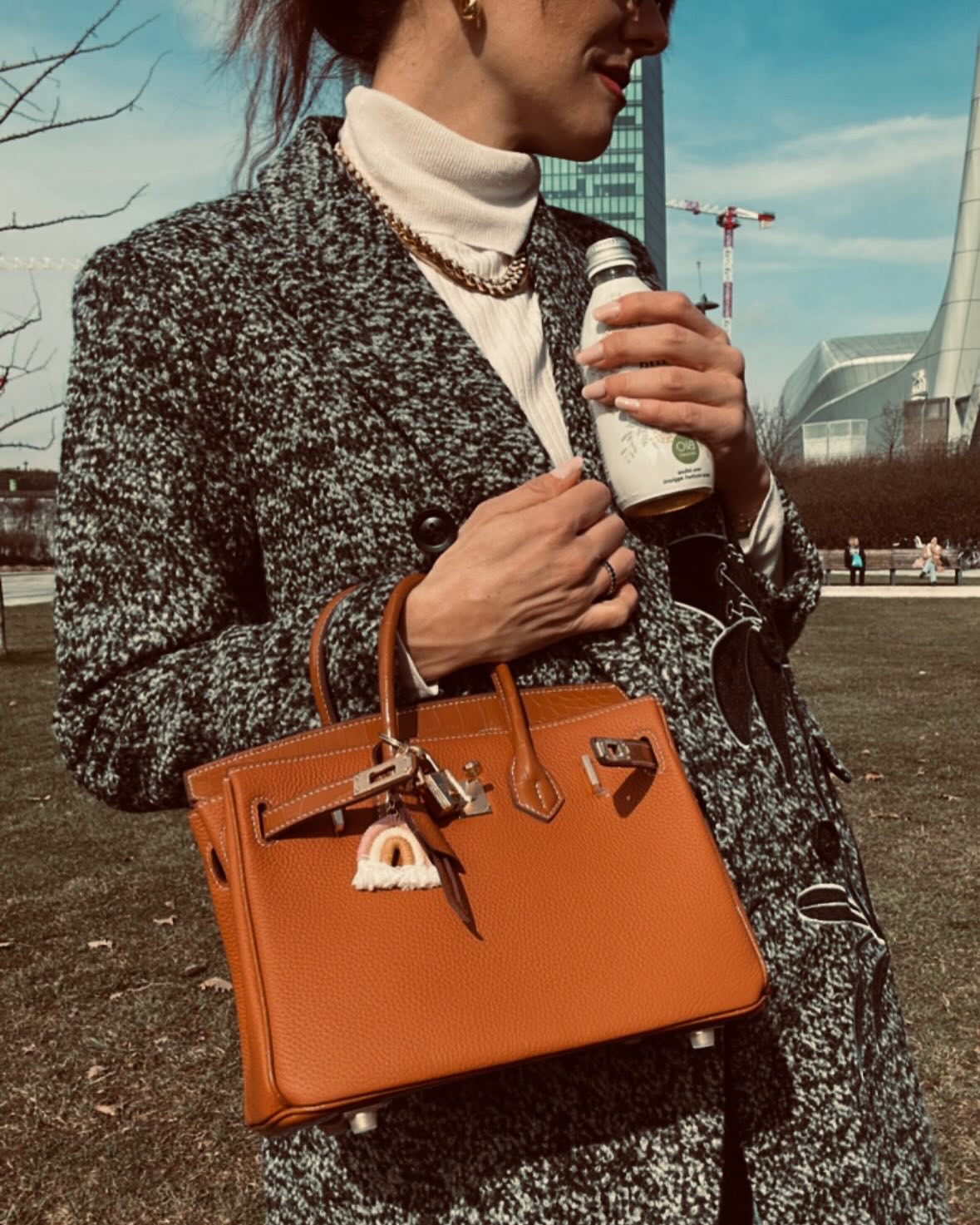 Top Grain Leather Croc Embossed Flap Top Handle Bag detail image 4