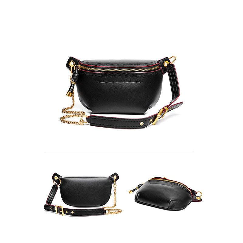 Cowhide Leather Sling Bag for Women – Waist, Shoulder, or Crossbody Carry detail image 1