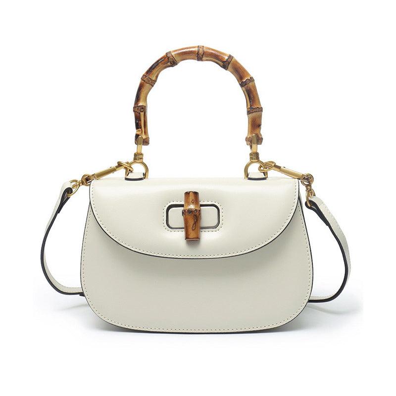 Genuine Leather Retro Bamboo Top Handle Mini Bag detail image 11