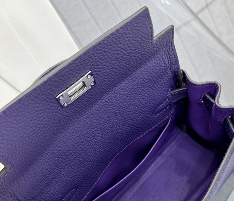 Top Grain Leather Mini Top Handle Bag with Detachable Strap detail image 2