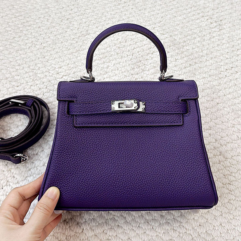 Top Grain Leather Mini Top Handle Bag with Detachable Strap product image 1