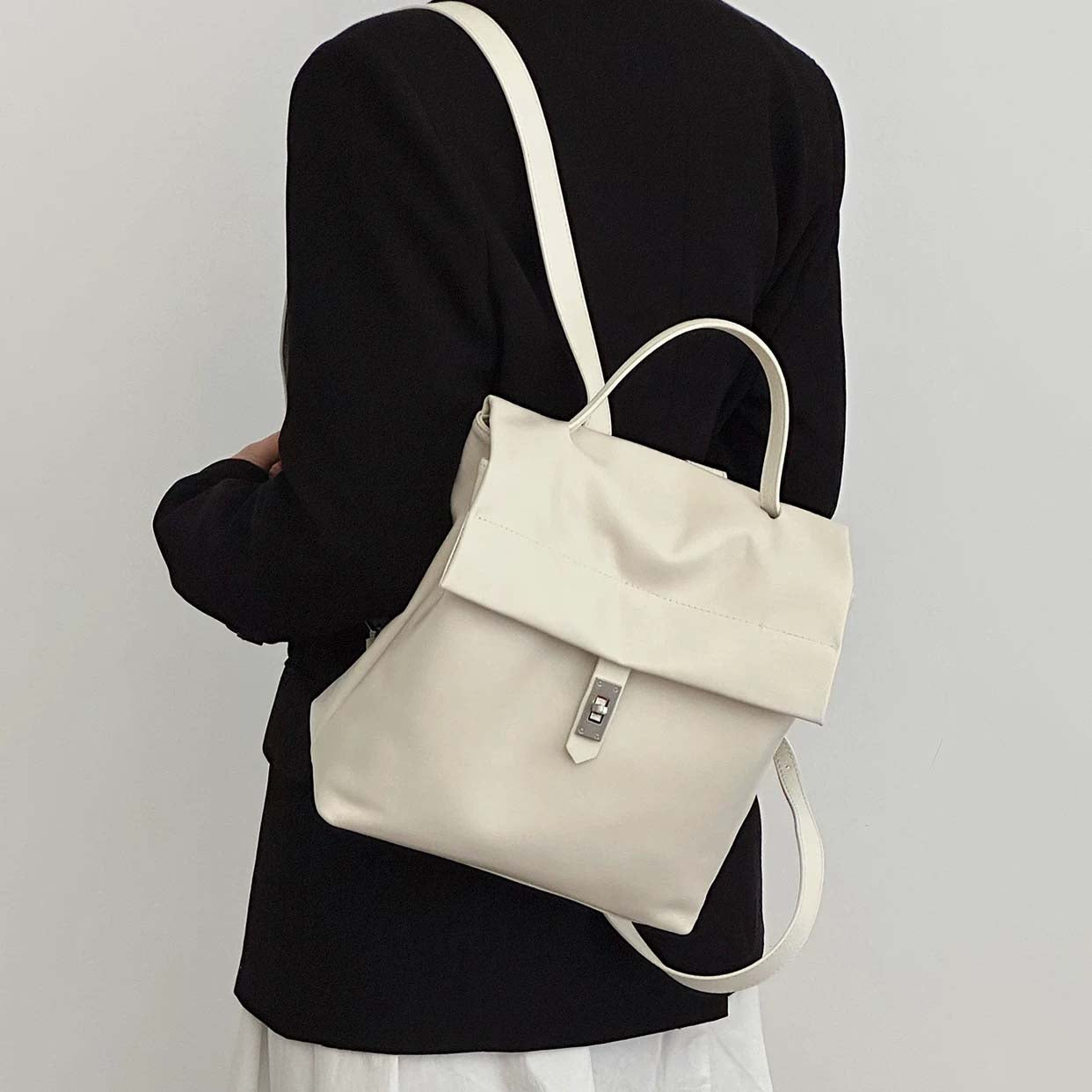 Vegetable-Tanned Cowhide Vintage Flap Backpack product image 1