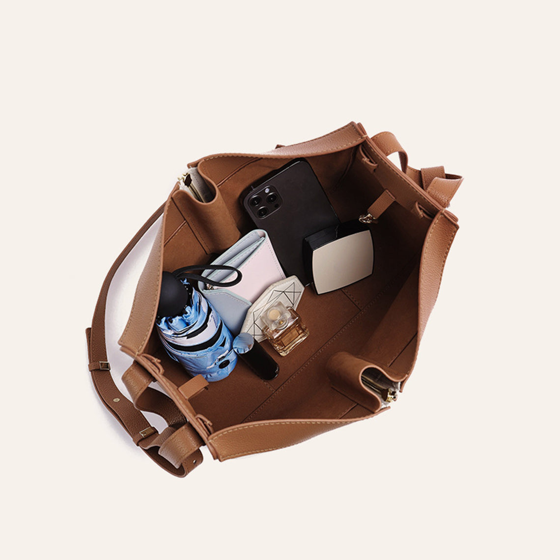 Handsew Your Own Leather Fold Bag DIY Kit – Genuine Cow Split Leather detail image 2