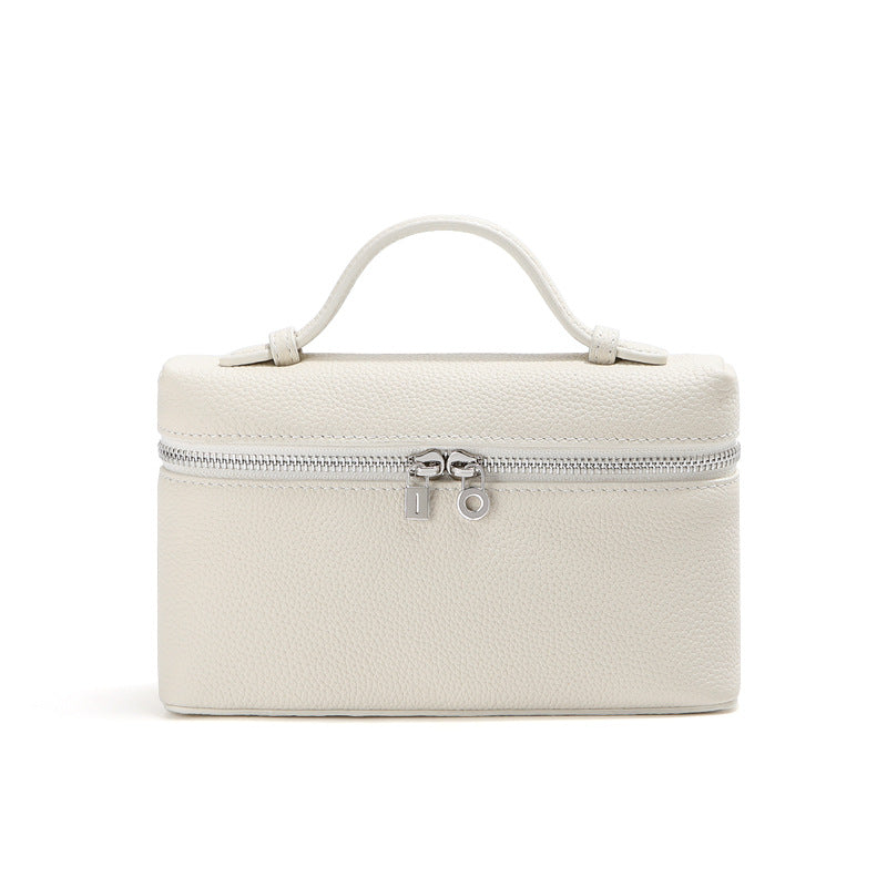 Top Grain Leather Extra Pocket Pouch Handbag – 19cm, Adjustable Strap detail image 8