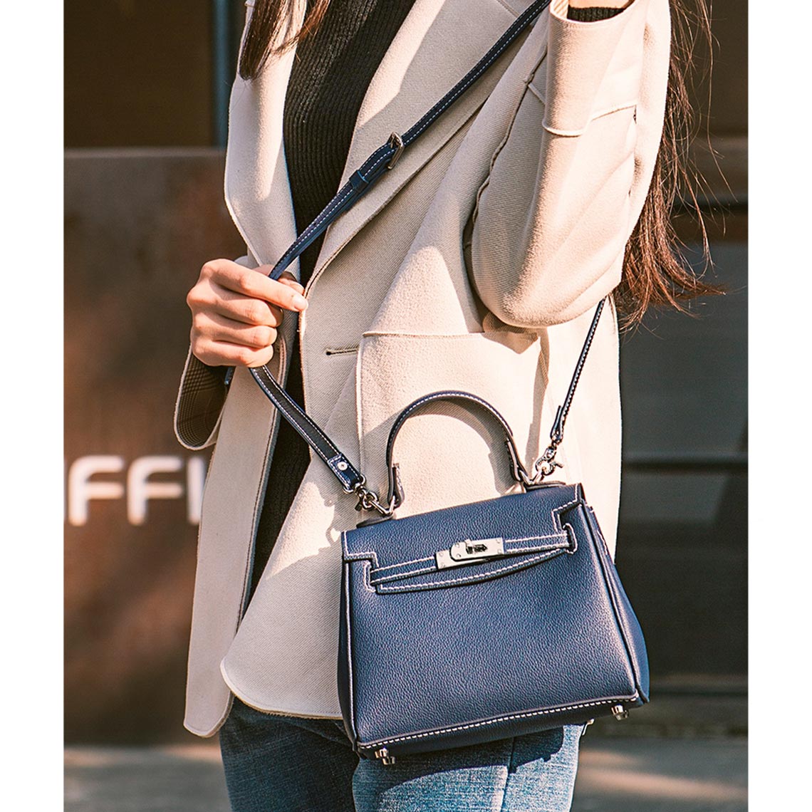 Handsew Leather Bag DIY Kit – Pre-Cut Cowhide Panels, Saddle Stitch, Silver Hardware detail image 8