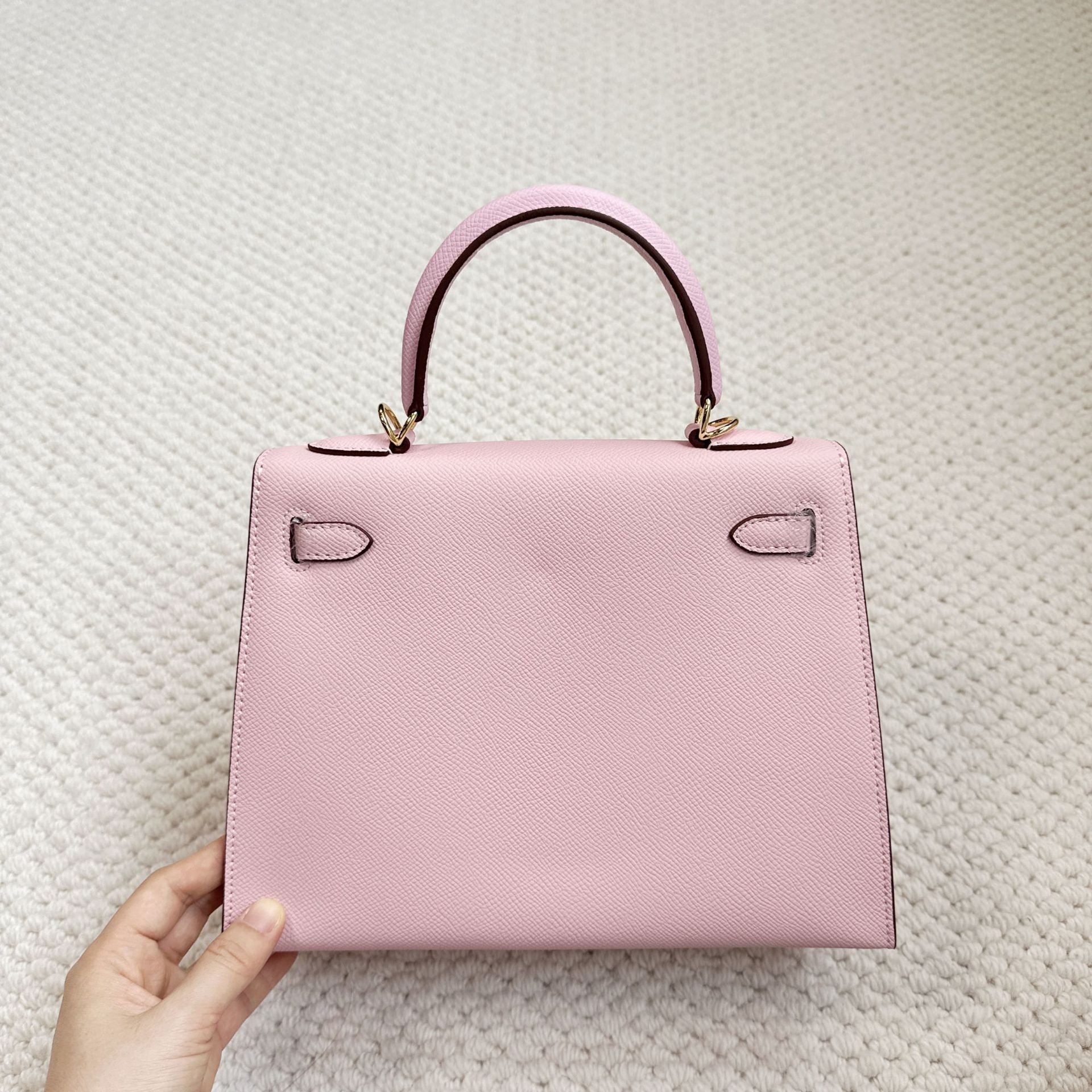 Top Grain Leather Fine Embossed Grain Top Handle Bag detail image 16