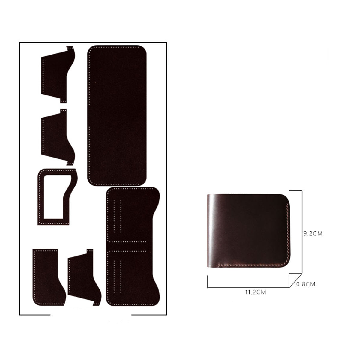 Handsewgift DIY Crazy Horse Leather Bifold Wallet Kit – Choose Style A or B detail image 11