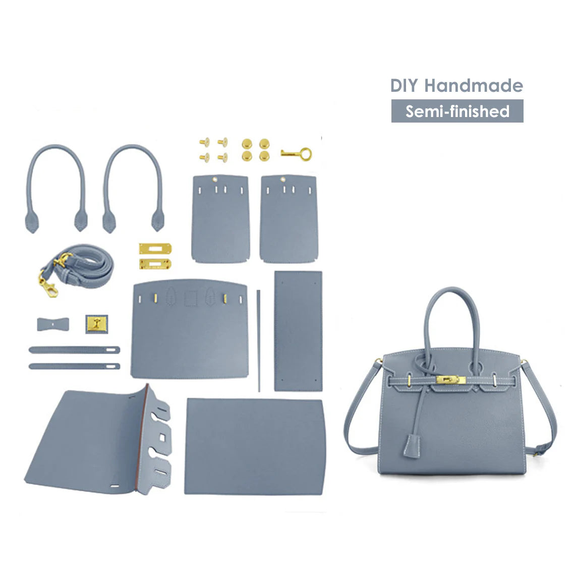 Sellier Leather Handbag DIY Kit – Top Grain, Pre-Cut & Pre-Punched detail image 6