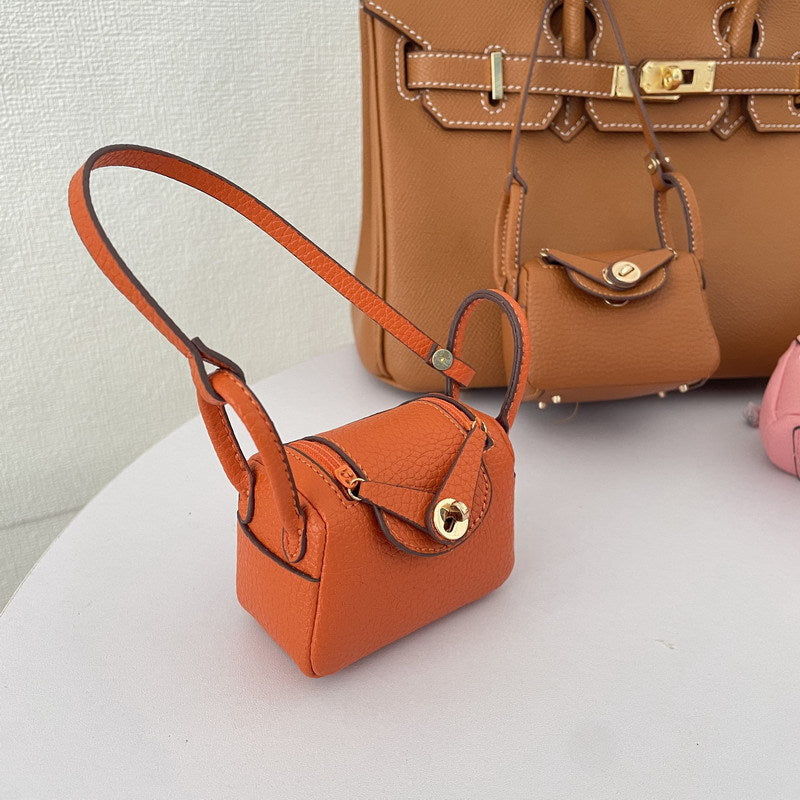 Mini Shoulder Bag Charm Keychain PU Leather Earphone Storage detail image 7