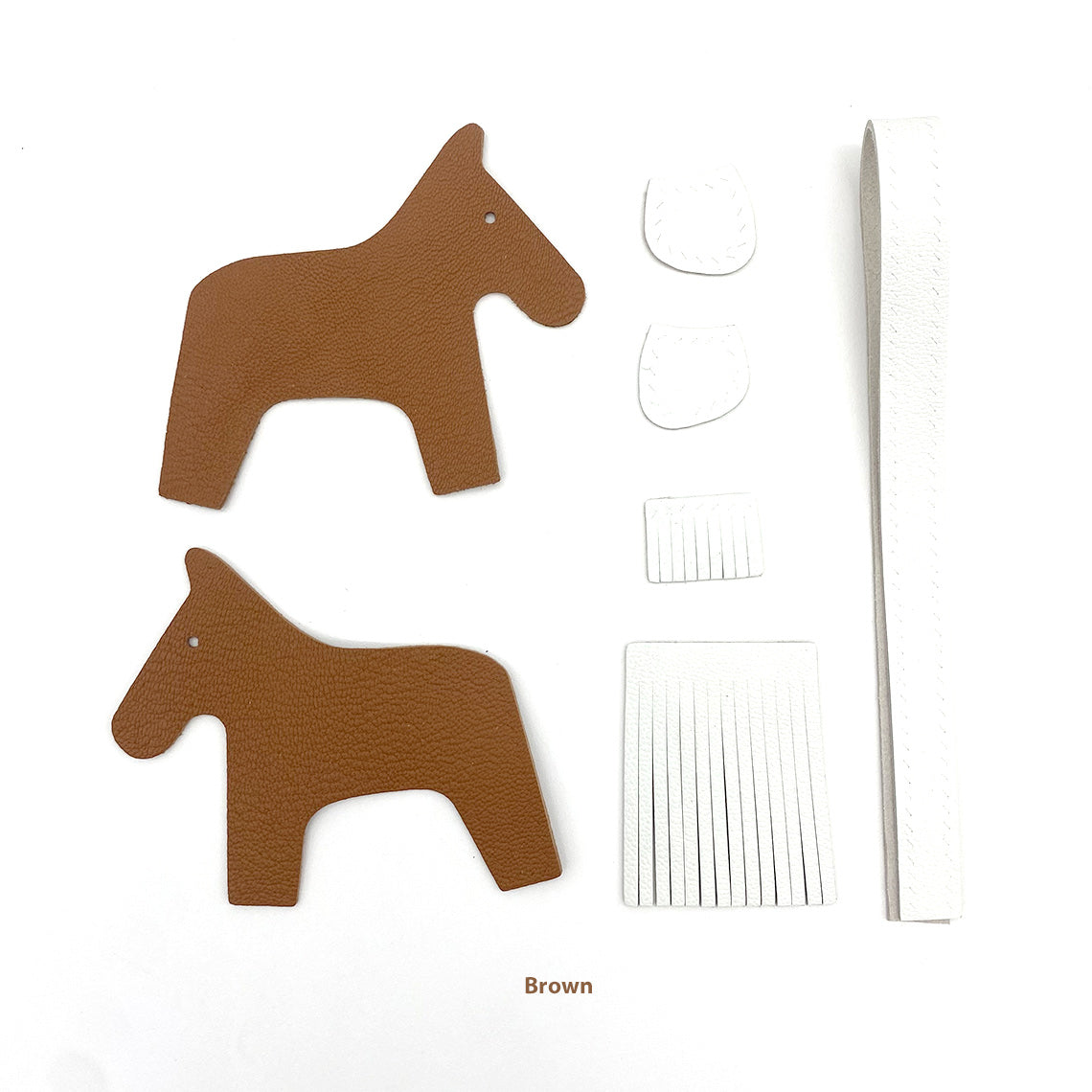 Handsew DIY Horse Bag Charm Kit - Sheep Leather, Pre-Cut & Punched detail image 15