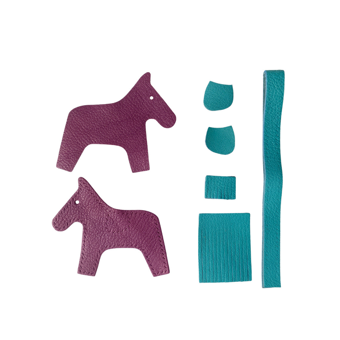 Handsew DIY Horse Bag Charm Kit - Sheep Leather, Pre-Cut & Punched detail image 16
