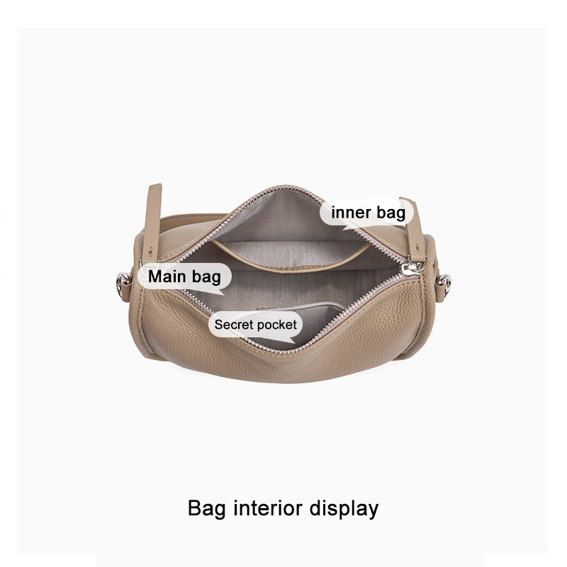 Top Grain Leather Handbag with Detachable and Adjustable Strap detail image 3