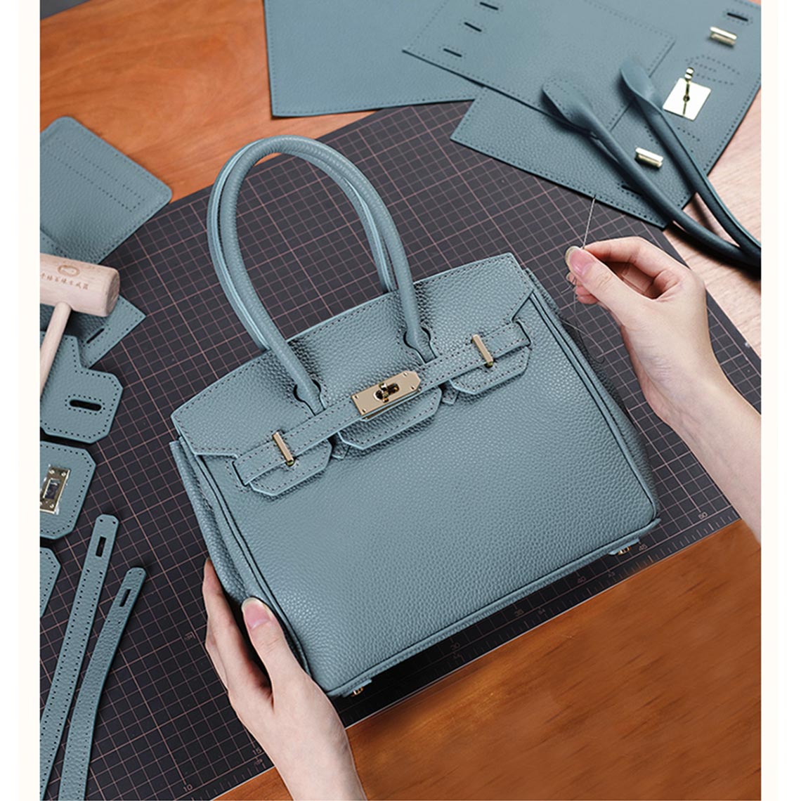 Top Grain Leather Platinum Bag DIY Kit – Medium (25cm) detail image 1