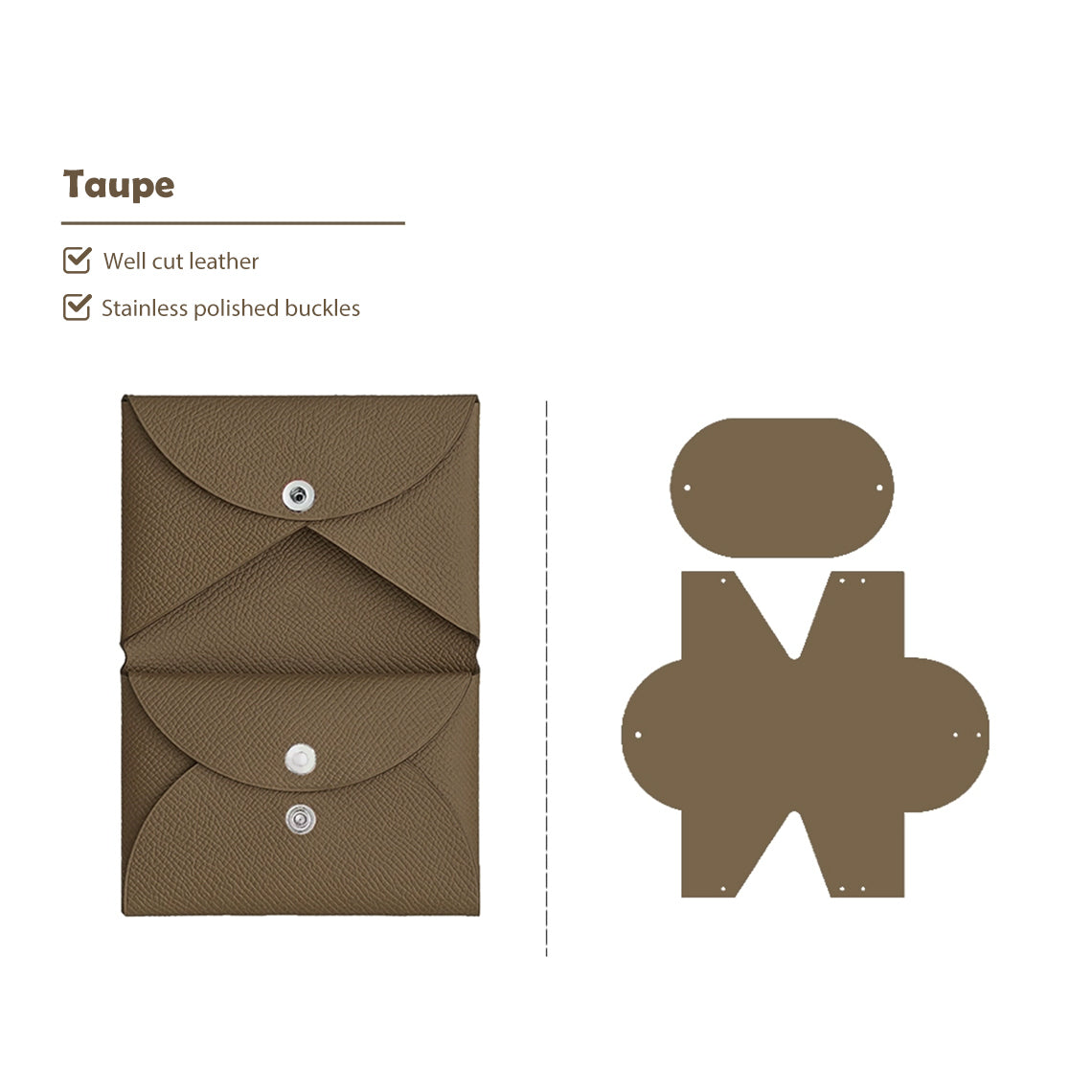 Hand Sewn Fine Embossed Grain Leather Card Holder DIY Kit – Duo Design detail image 9
