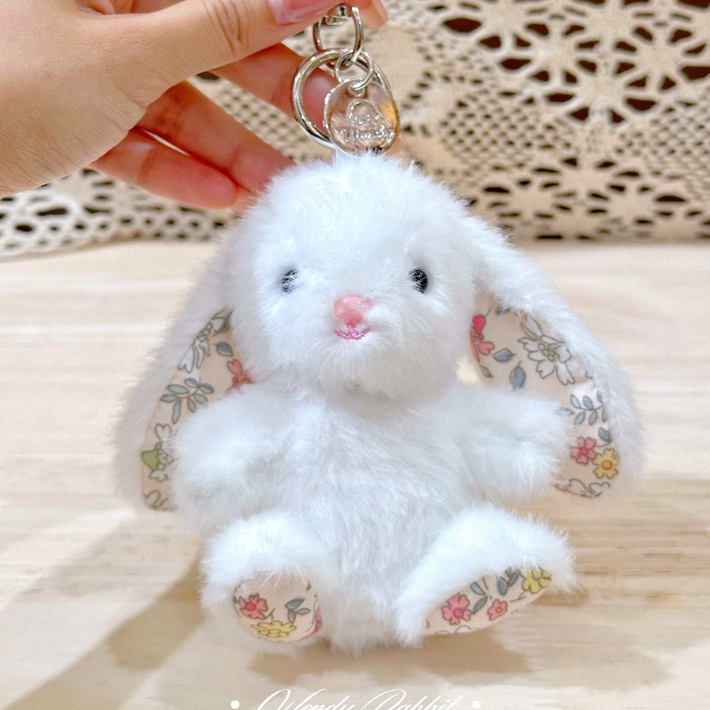 Baby Bunny Bag Charm – Soft Plush Keychain in 6 Colors detail image 6