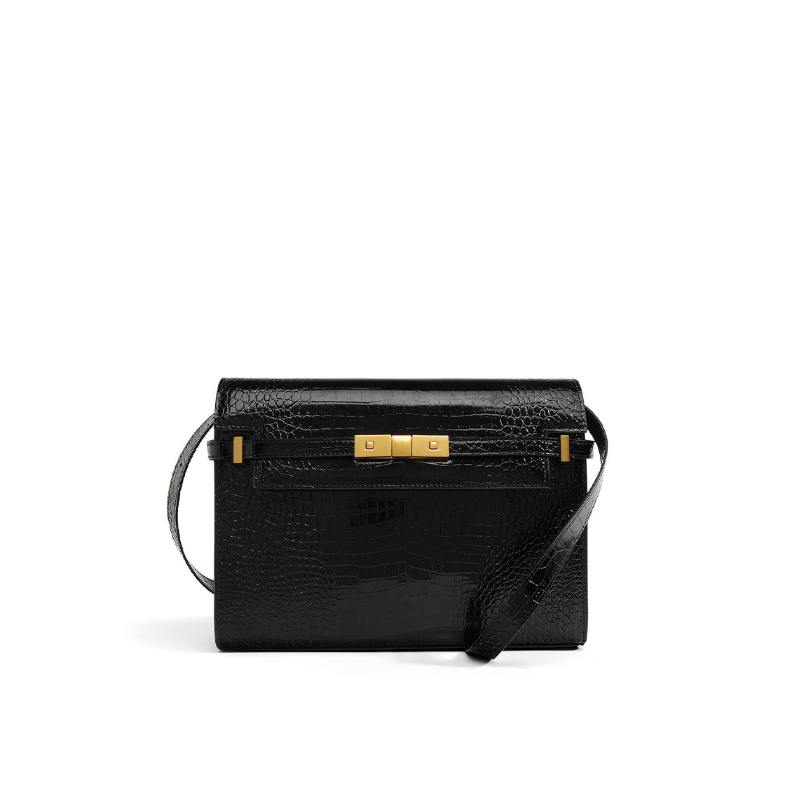 City Shoulder Bag in Smooth or Crocodile Embossed Leather