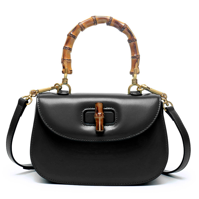 Genuine Leather Retro Bamboo Top Handle Mini Bag detail image 12