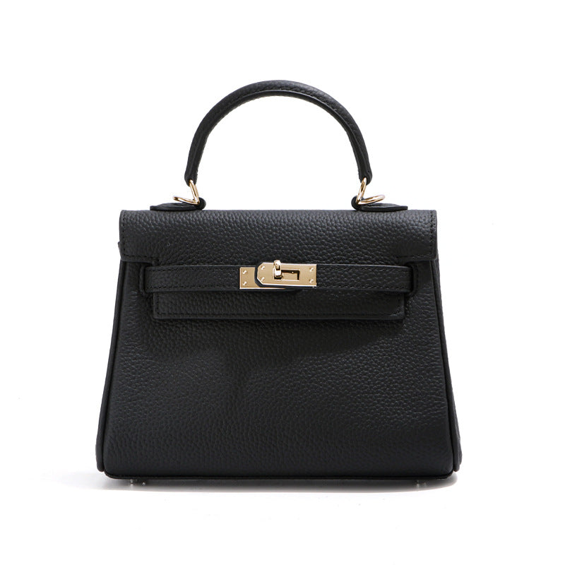 Top Grain Leather Mini Top Handle Bag with Crossbody Strap detail image 1