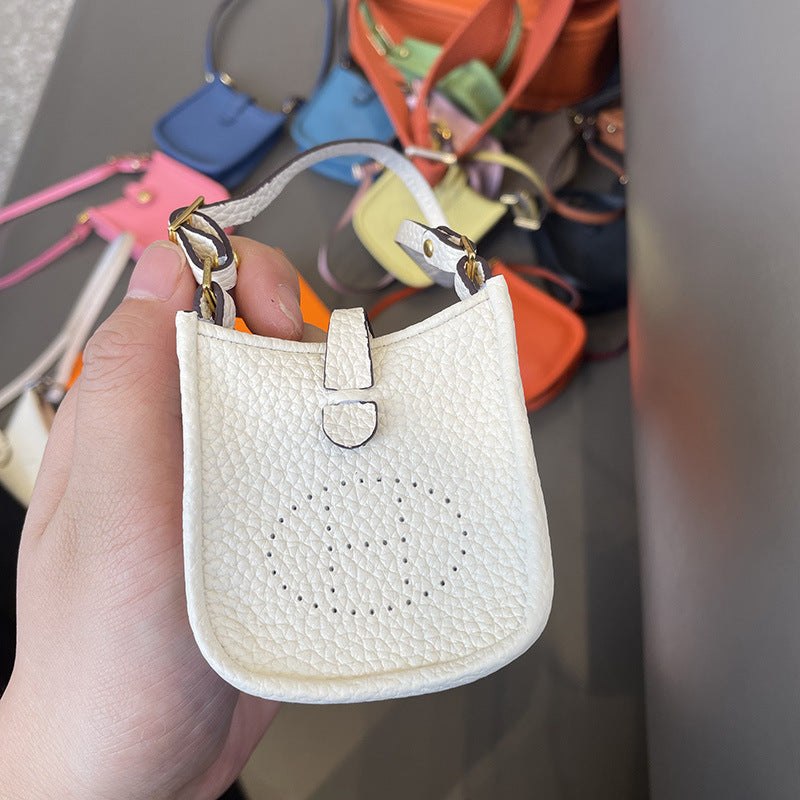 Top Grain Leather Mini Crossbody Bag Charm and AirPods Holder detail image 4