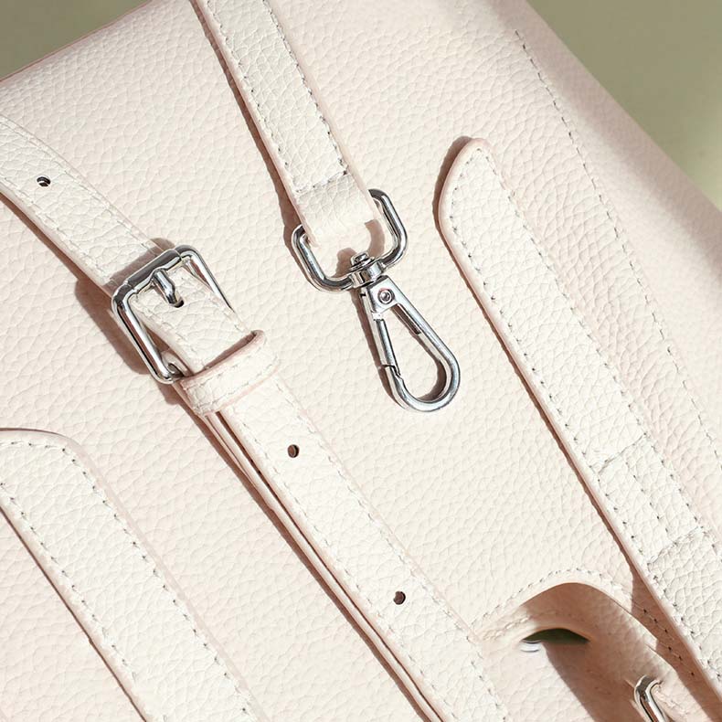 Pebbled Grain Leather Mini Bucket Bag with Floral Scarf detail image 4
