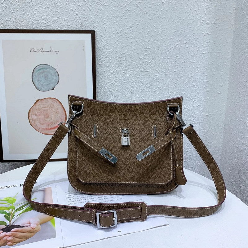 Top Grain Leather Messenger Shoulder Bag with Adjustable Strap detail image 14
