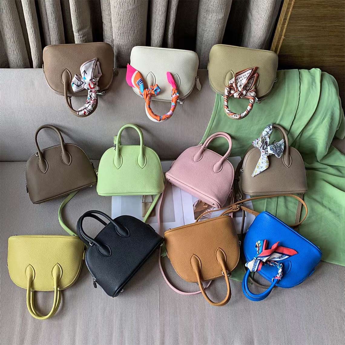 Mini Bowling Handbag in Top Grain Leather – 10 Colors detail image 1