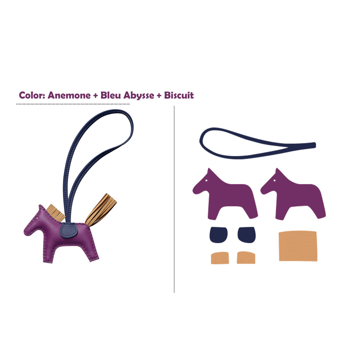 Handsew DIY Lambskin Leather Horse Purse Charm Kit detail image 16