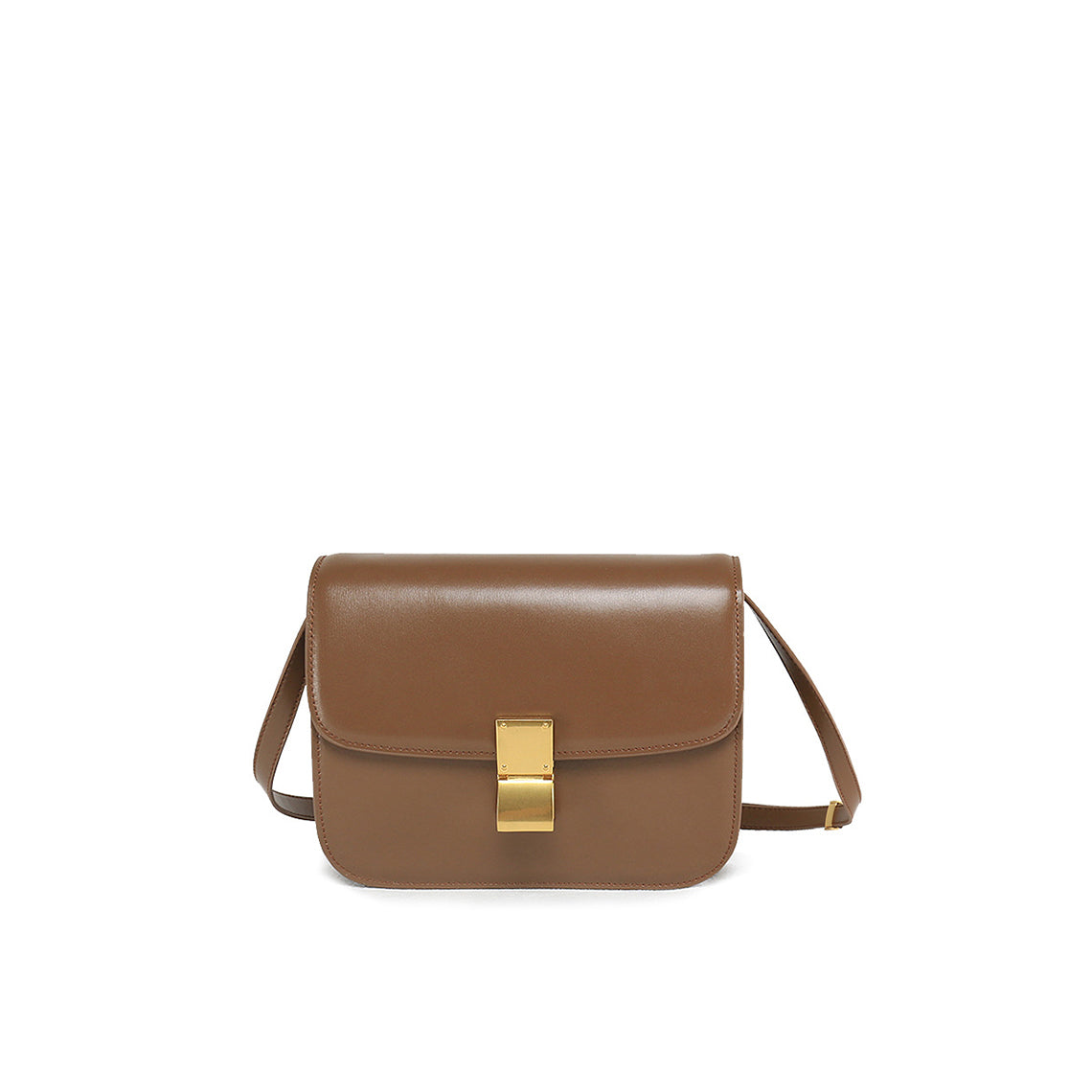 Textured Leather Tofu Box Bag – Small/Medium, Brown/Black/Beige product image 1
