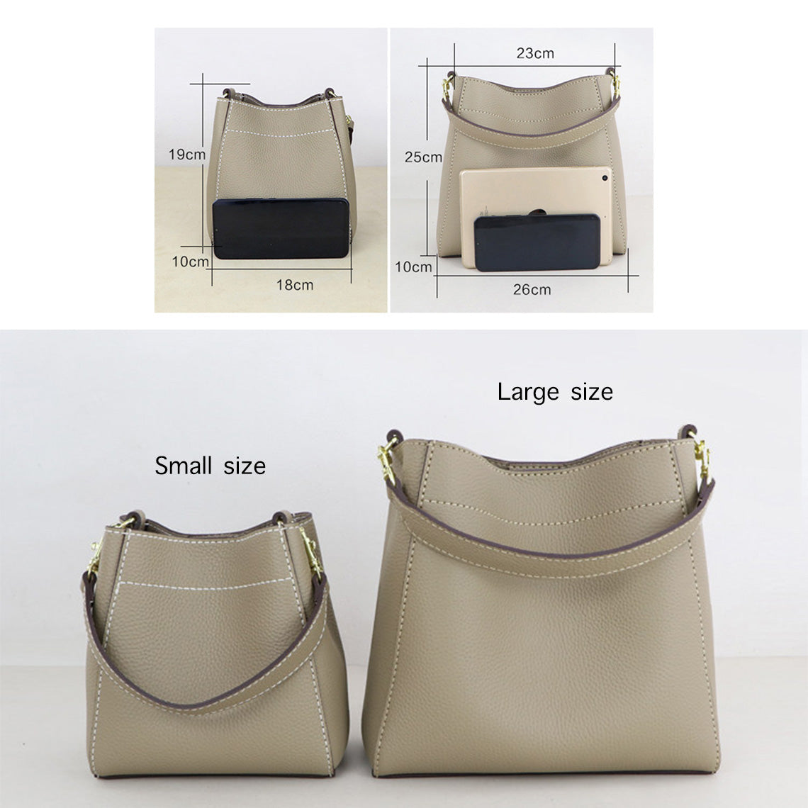 Handsewgift Women's Bucket Bag DIY Leather Craft Kit – Top Grain Leather, Pre-Punched detail image 4