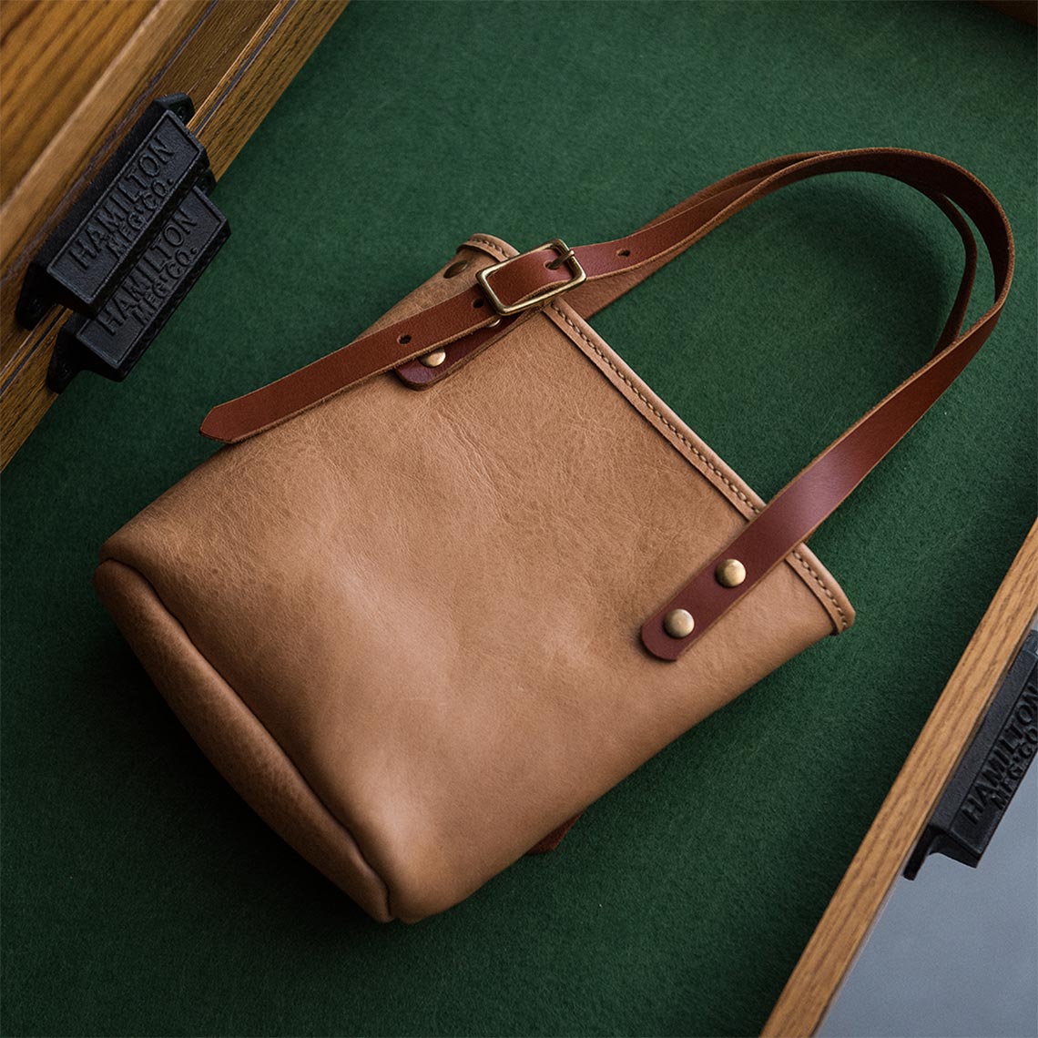 Full Grain Leather Mini Tote Bag DIY Kit – Hand Sewing Craft Project detail image 1