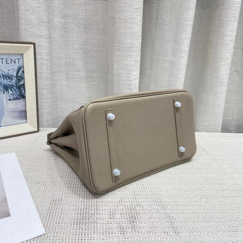 Genuine Leather Top Handle Bag with Silver Hardware – Mini, Small, Medium detail image 7