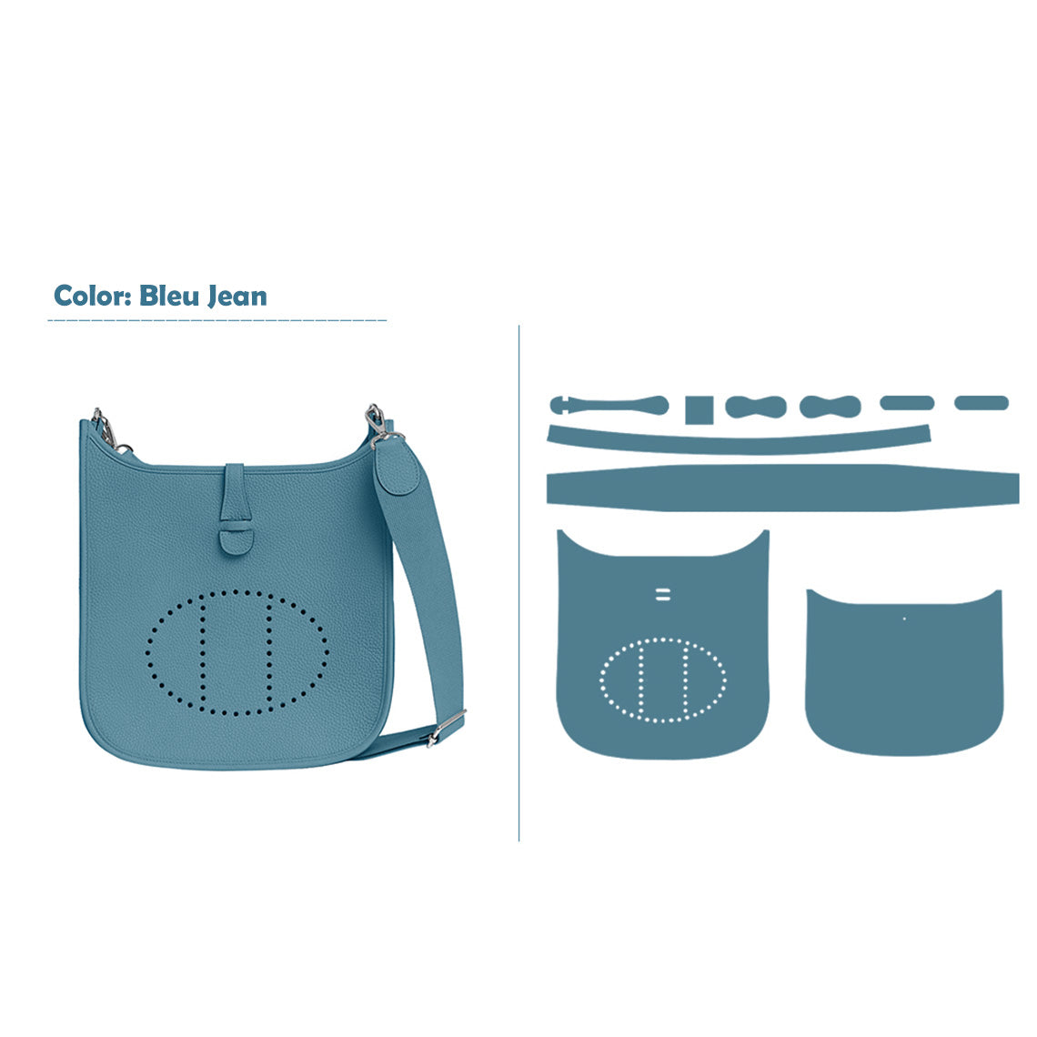 Full Grain Leather Crossbody Bag DIY Kit – Hand-Sewn, 29 cm, 16 Colors detail image 17
