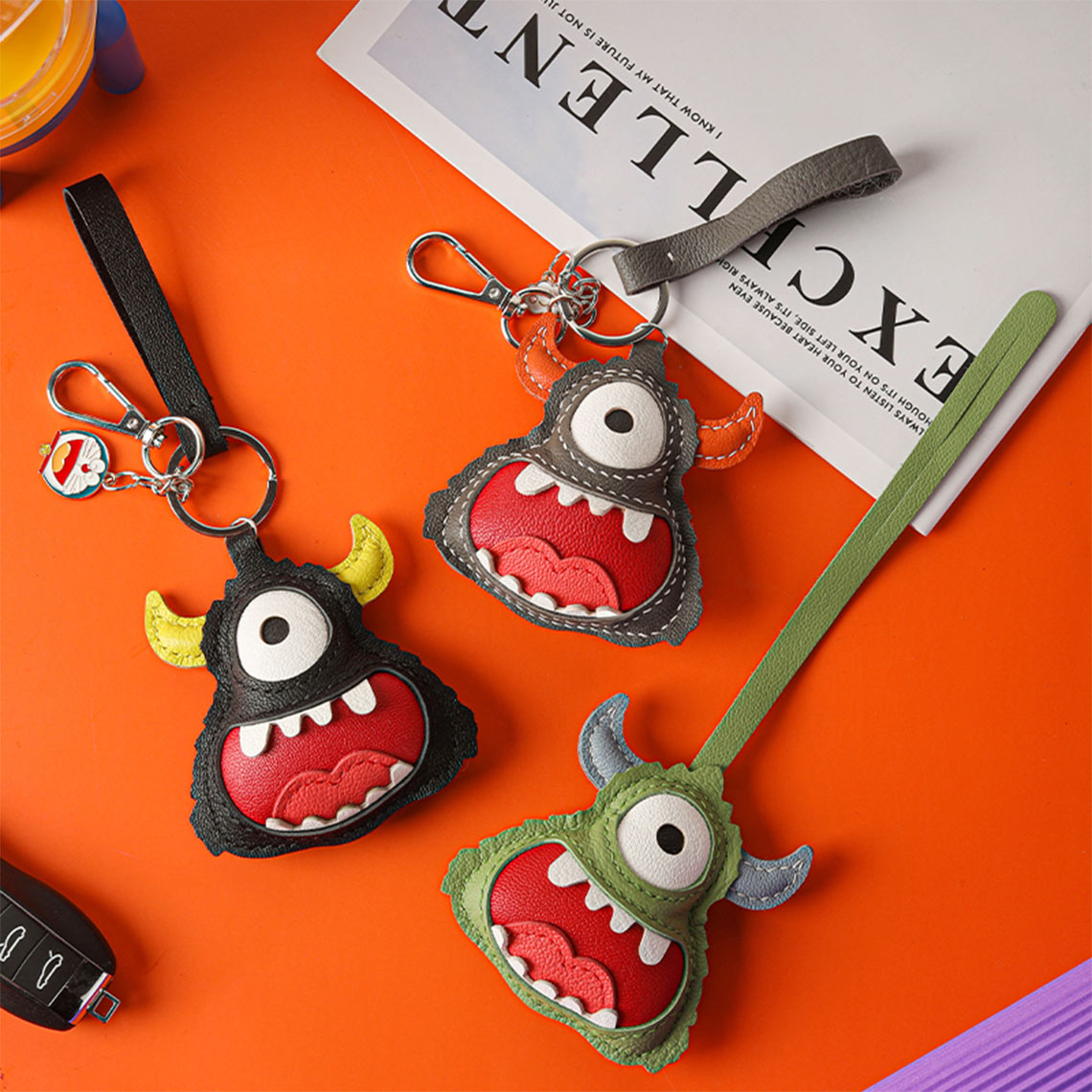 HandsewGift Leather Monster Keychain Charm DIY Kit detail image 4