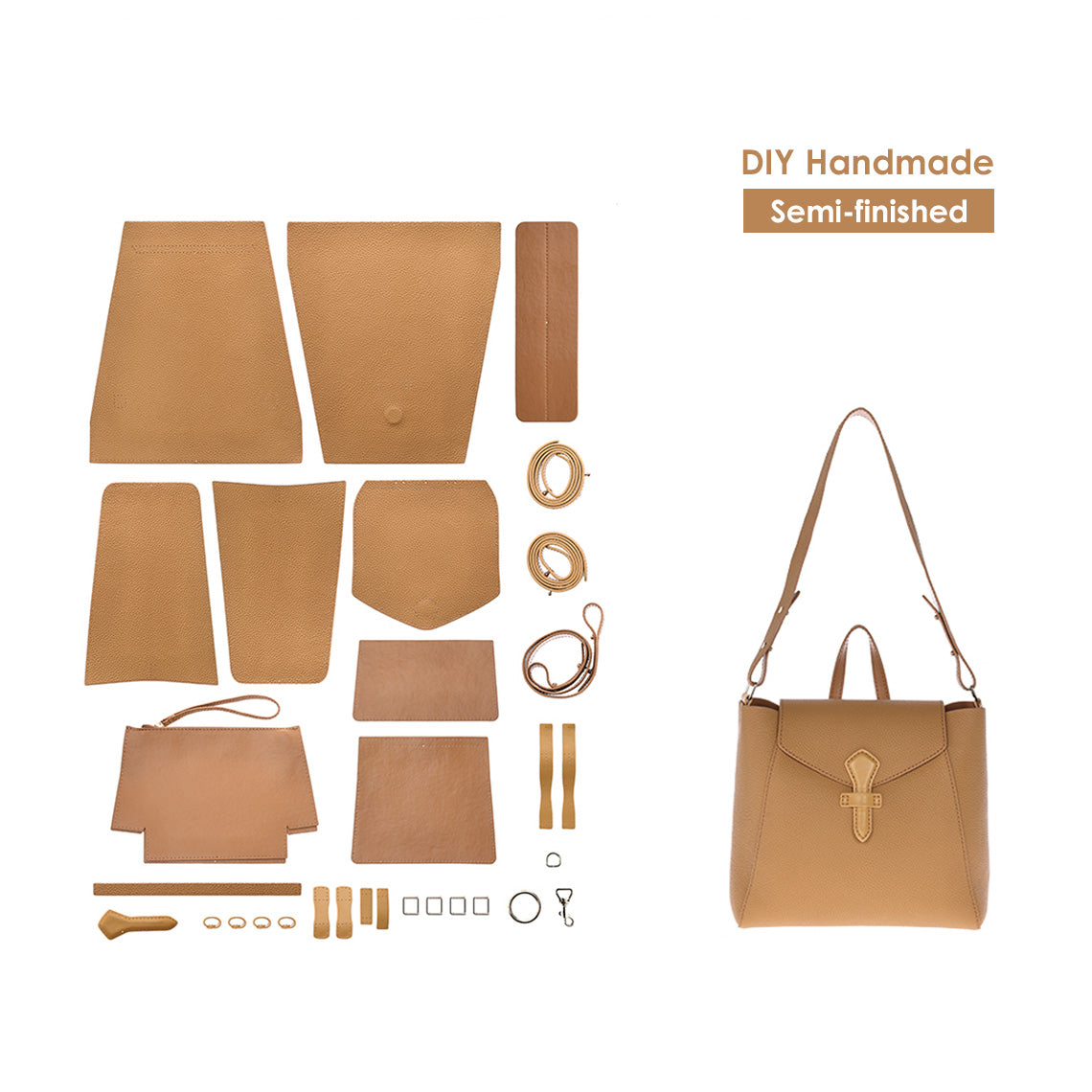 Top Grain Leather Tote Backpack DIY Kit – Hand Sewing Craft Project product image 1