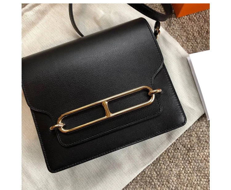 Pig Nose Bag Genuine Leather Small Satchel Bag Tofu Bag Golden Hardware detail image 6
