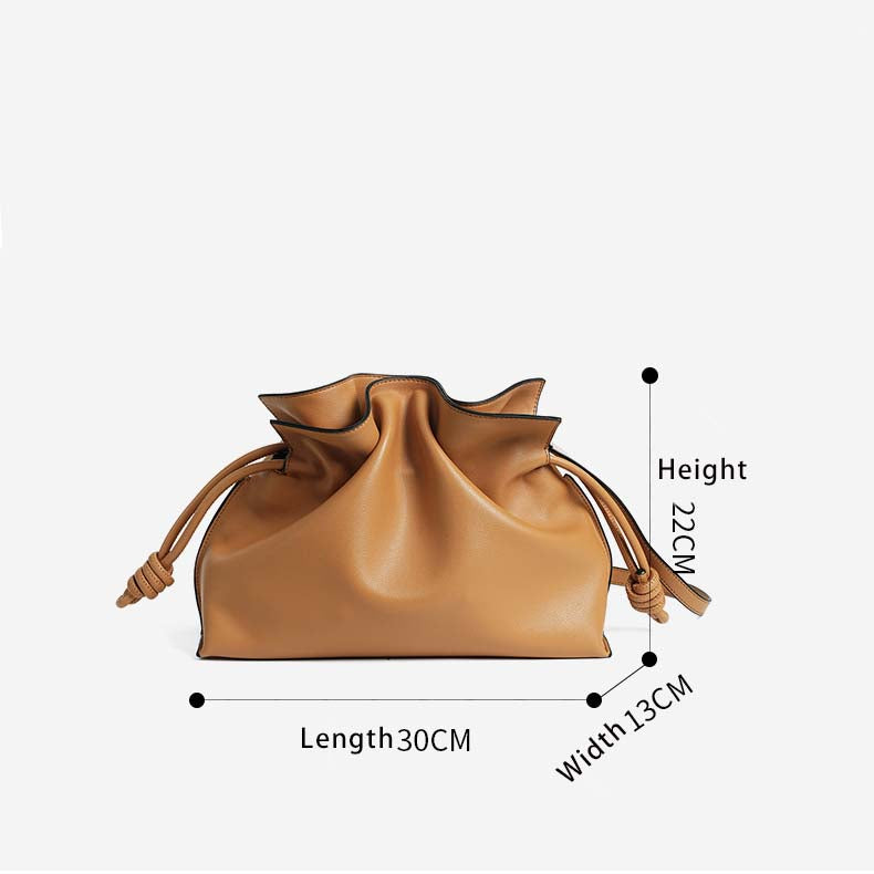 Dumpling Clutch Crossbody Bag in Soft Split Cowhide Leather detail image 2