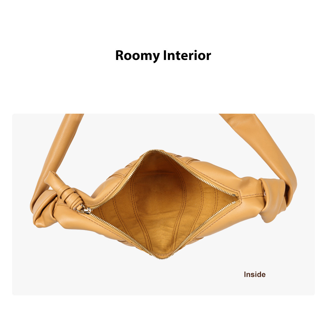 Hand Sewn Leather Croissant Shoulder Bag DIY Kit - Khaki or Dark Brown detail image 8