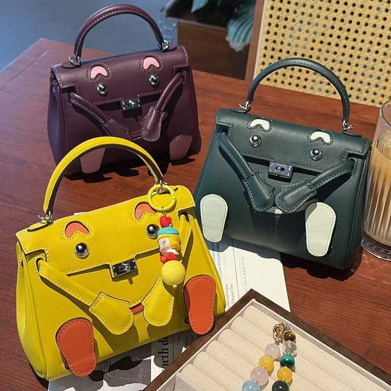 Smile Doll Bag Genuine Leather Mini Handbag with Top Handle and Crossbody Strap product image 1