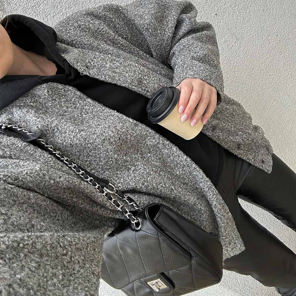Top Grain Leather Quilted Chain Bag – Small and Large product image 1
