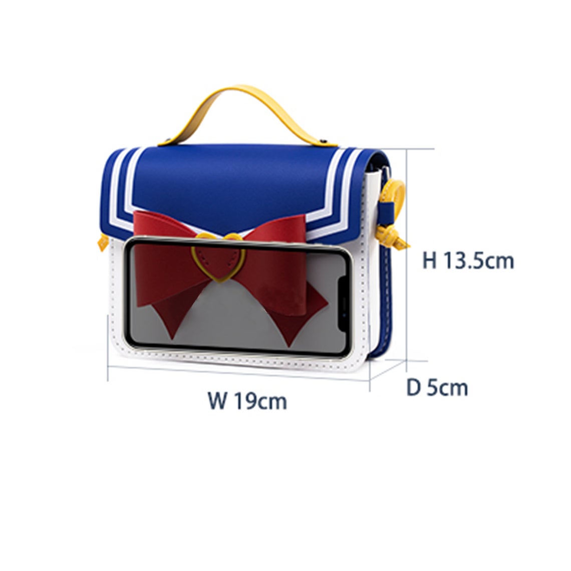 Handmade Leather Crossbody Bag DIY Kit with Anime Style Bowknot detail image 5