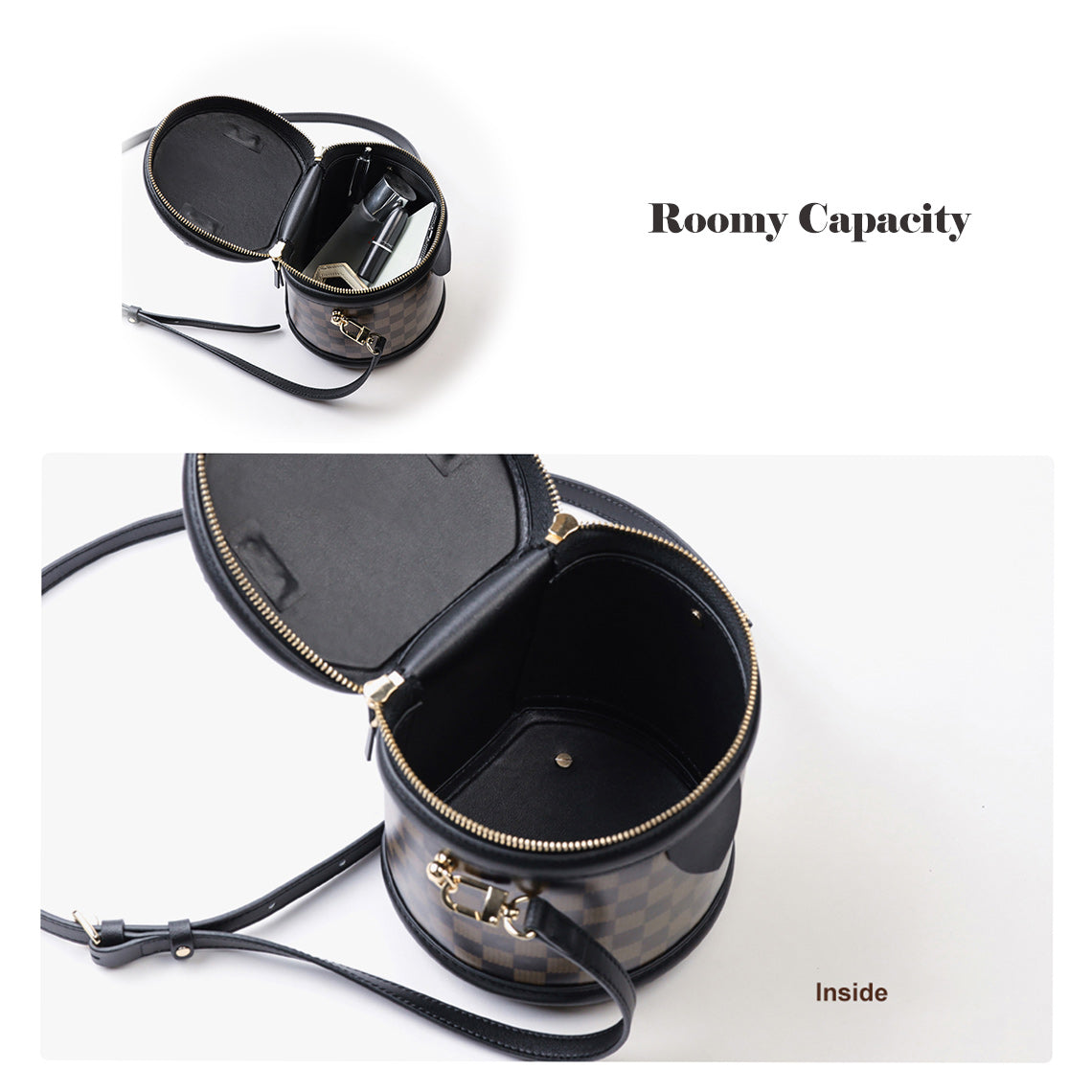 Handsewn Top Grain Leather Checker Bucket Bag DIY Kit detail image 4