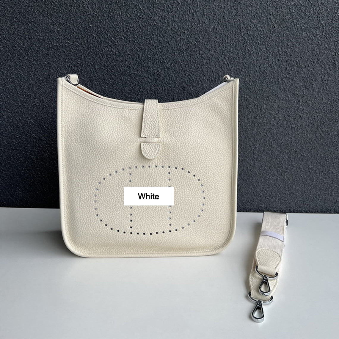 Top Grain Leather Crossbody Bag 25cm - Medium detail image 11
