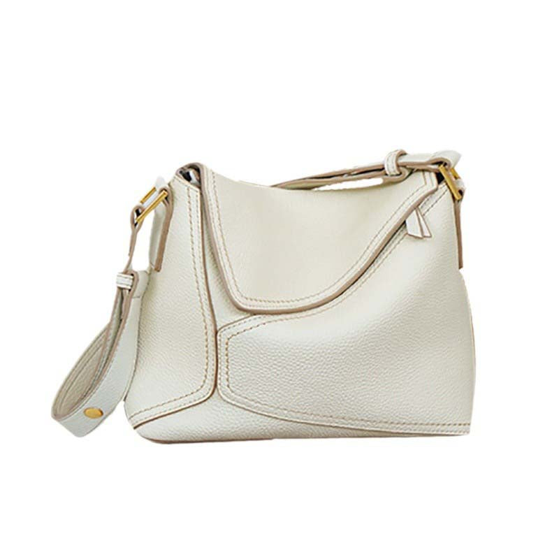 Geometric Dumpling Leather Crossbody Bag with Adjustable Strap product image 1