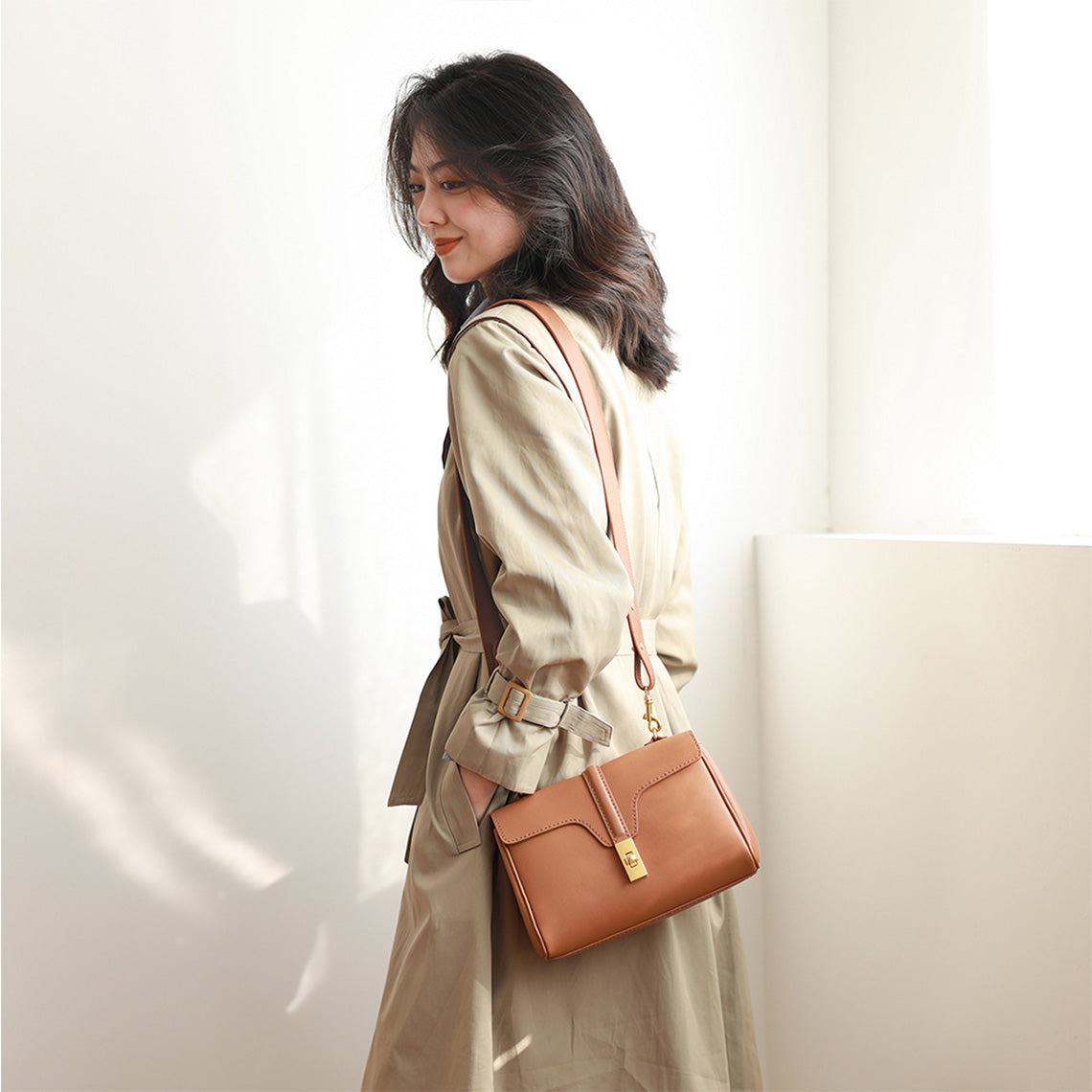 Handsewgift Leather Tote Bag DIY Kit – Brown Large, Brown Medium, Grey Medium detail image 12
