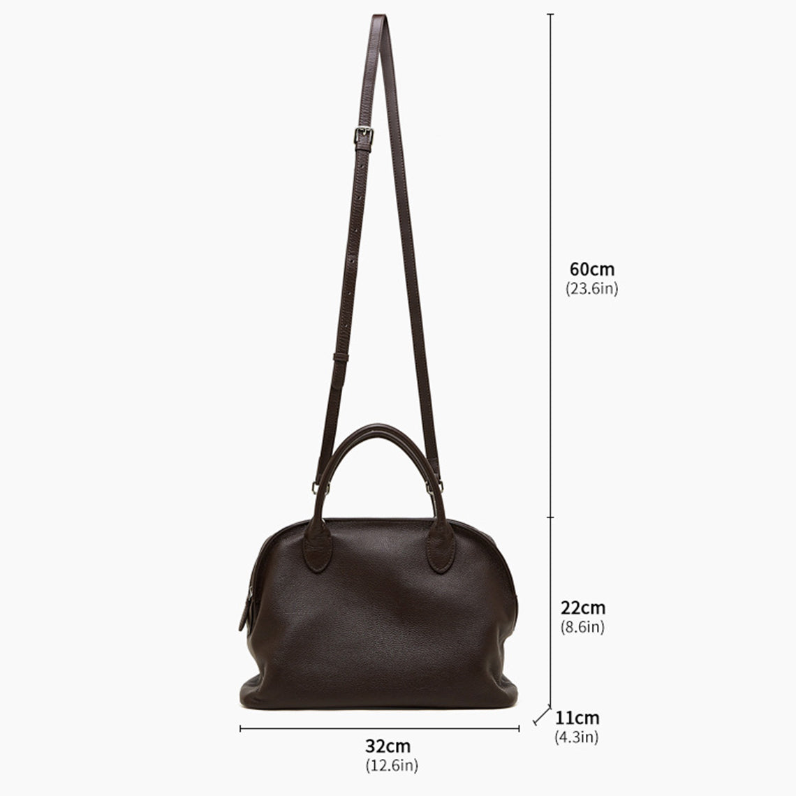 Vintage Top Grain Leather Bowling Bag with Dual Carry Options detail image 2