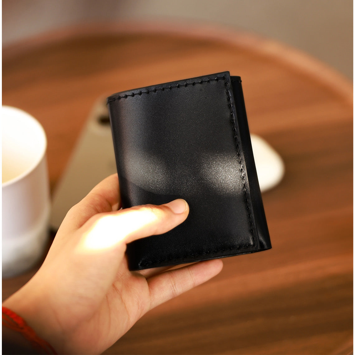 Top Grain Leather Trifold Wallet DIY Kit with Buckle - Hand Sewing Project detail image 10