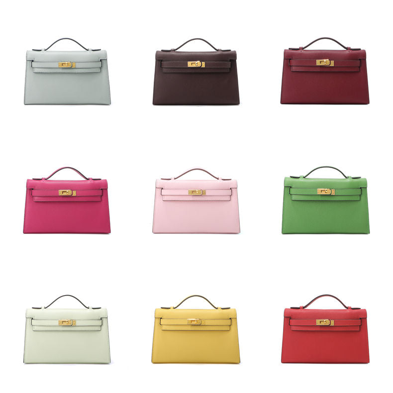 Fine Embossed Grain Leather Pochette Shoulder Bag with Detachable Straps product image 1