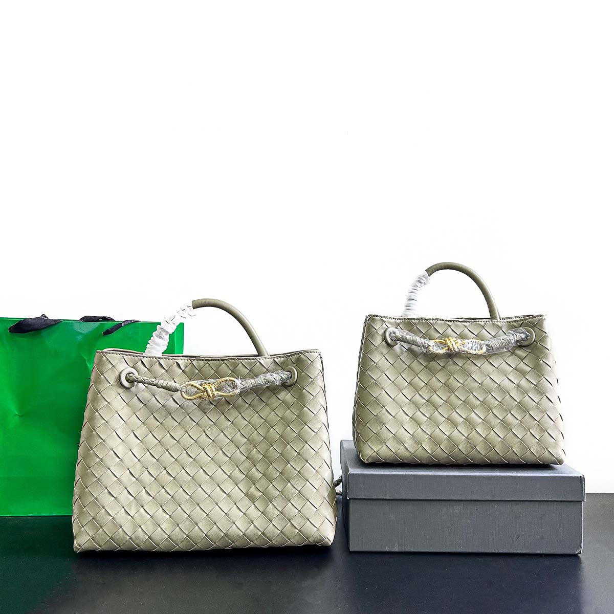 Woven Leather Tote Bag - Retro Knot Shoulder Bag & Handbag detail image 8